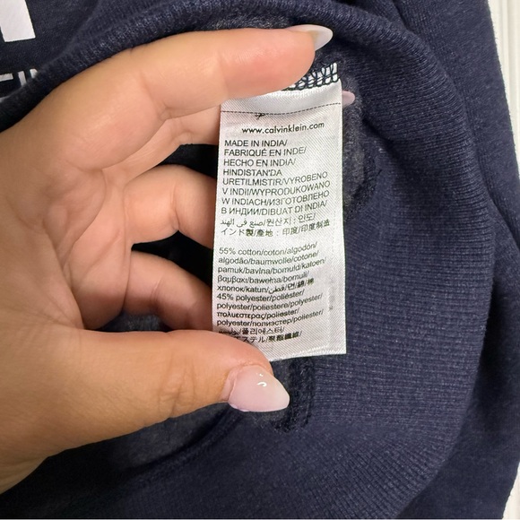 Calvin Klein Women's Dark Blue Crew Neck Sweater - Picture 4 of 5